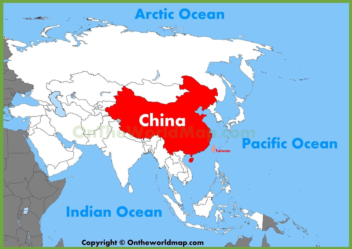 La xina àsia mapa