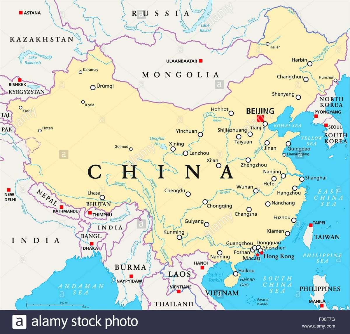 La xina capital mapa de la ciutat