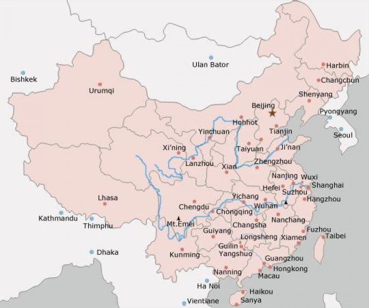 mapa de la Xina ciutats