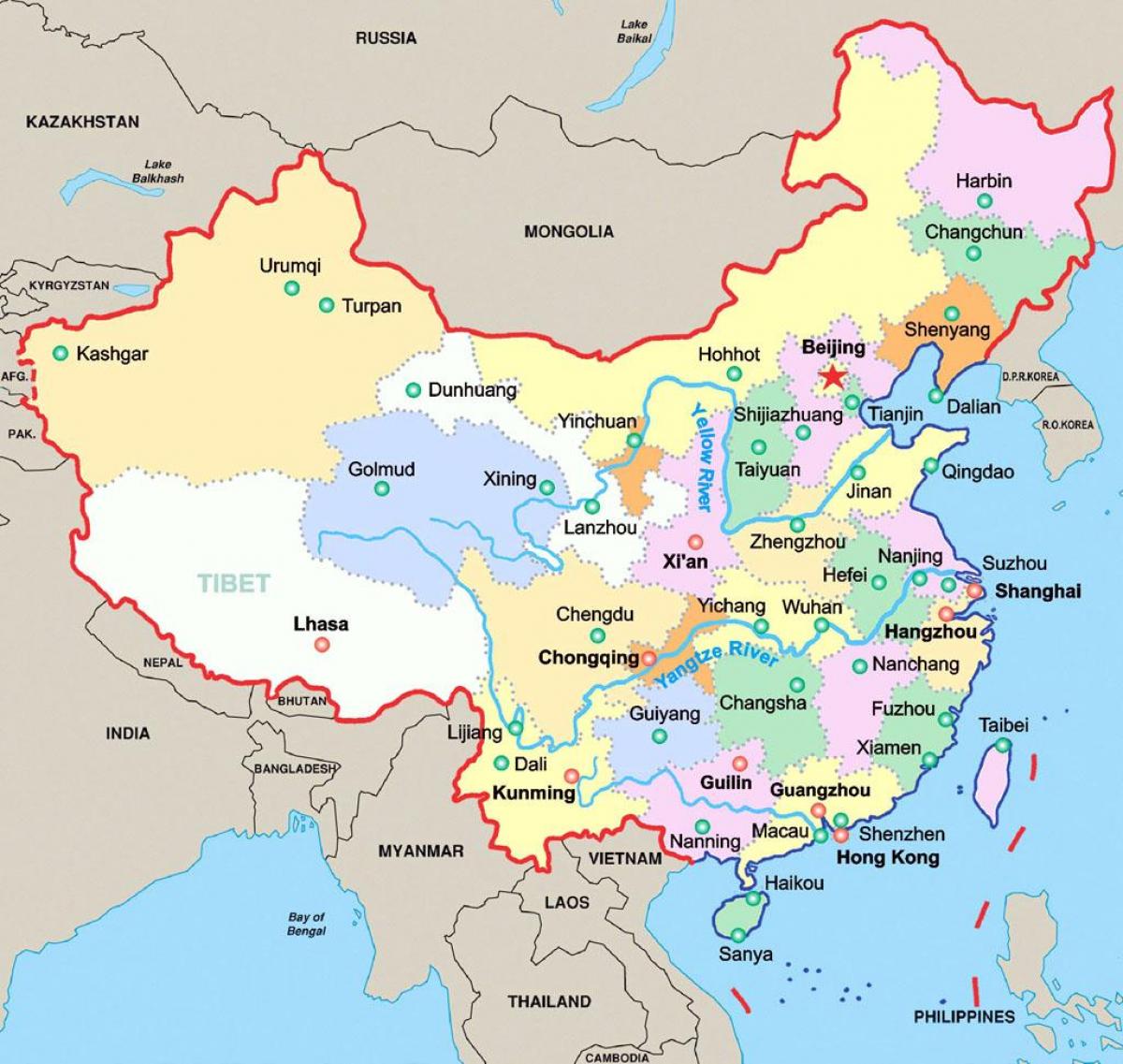 La xina en el mapa