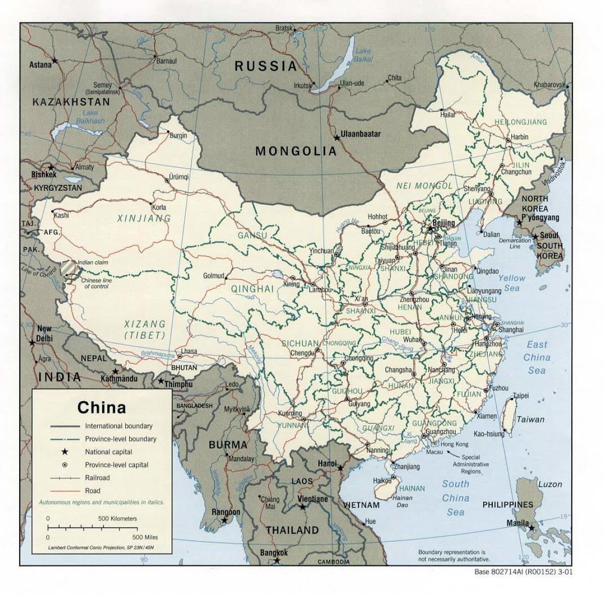 La xina mapa imprimible