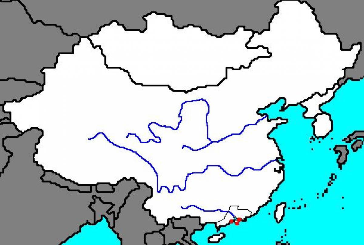 en blanc mapa de la Xina antiga
