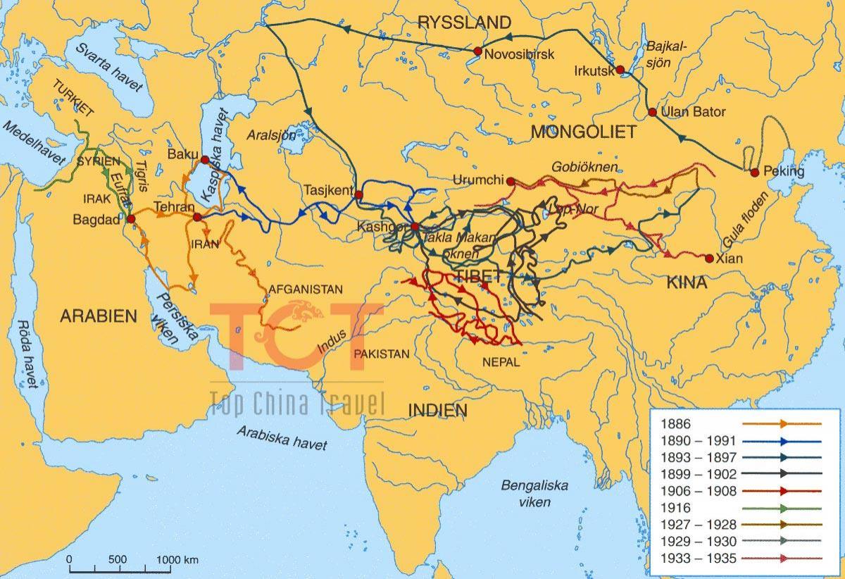 mapa de la seda carretera a l'antiga Xina