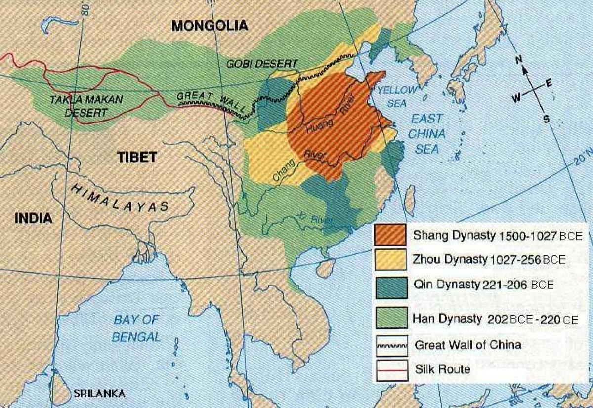 la Xina antiga geografia mapa