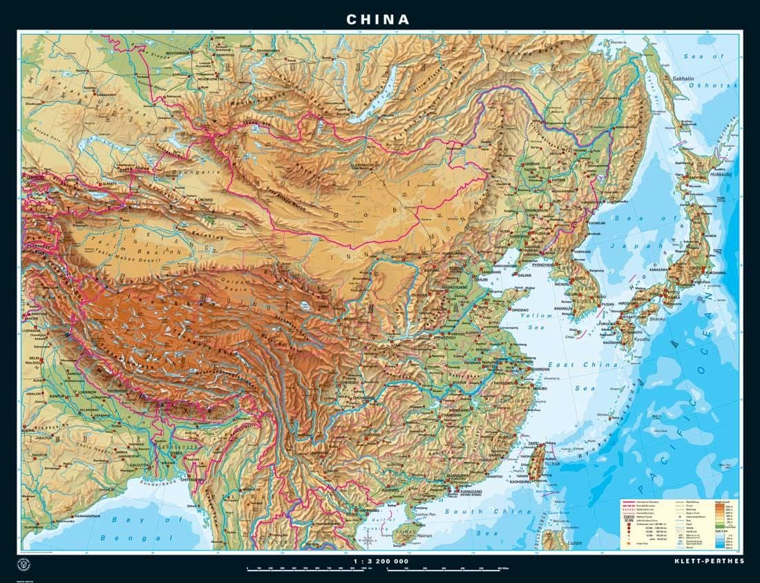 mapa topogràfic de la Xina