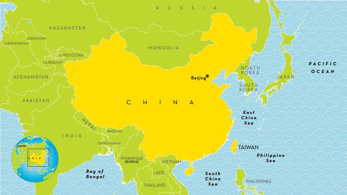 La xina, país mapa