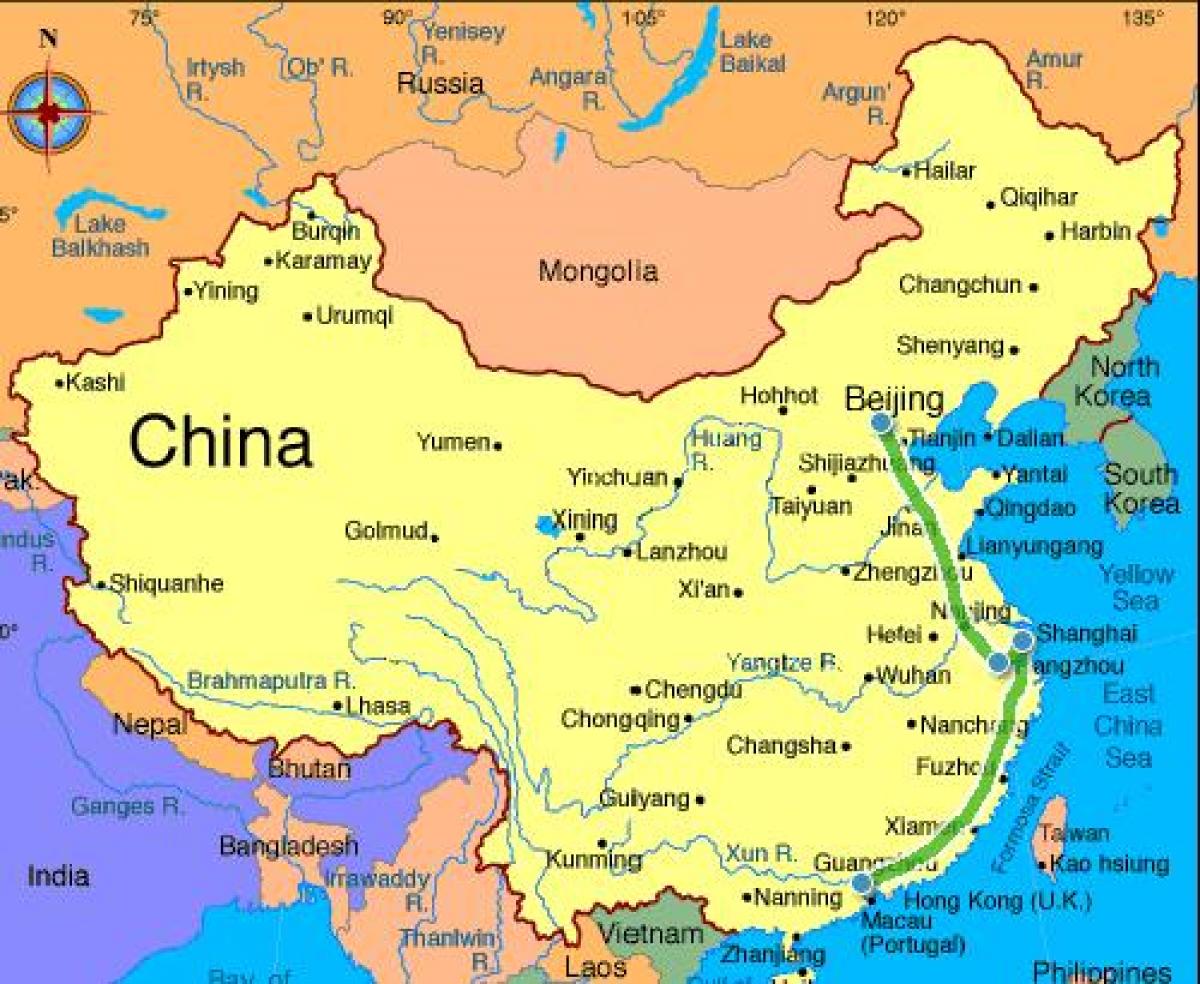 La xina continental mapa