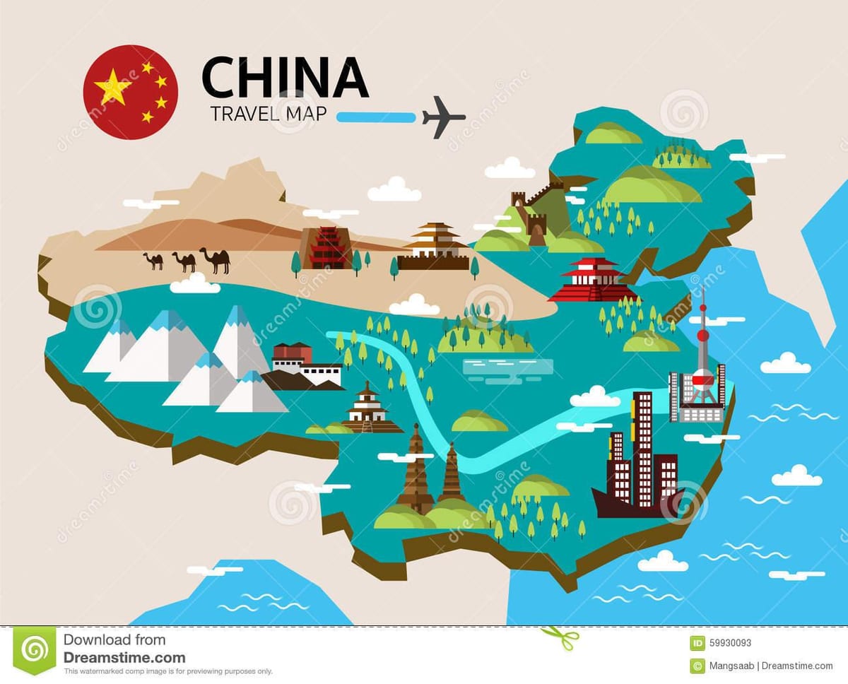 viatges mapa de la Xina