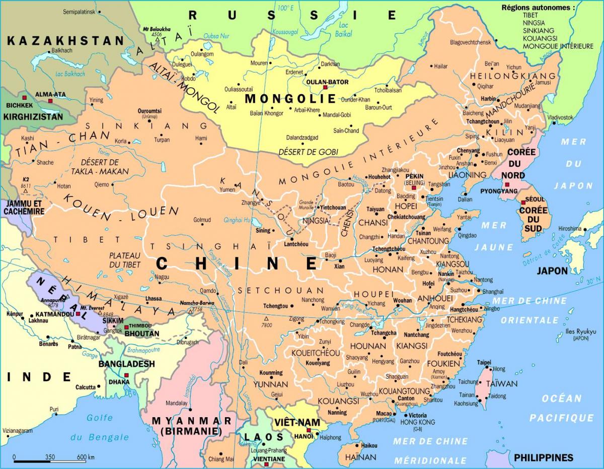 La xina mapa hd