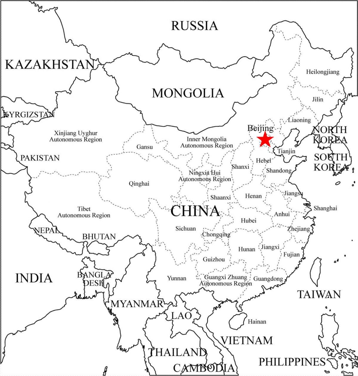 La xina esquema mapa