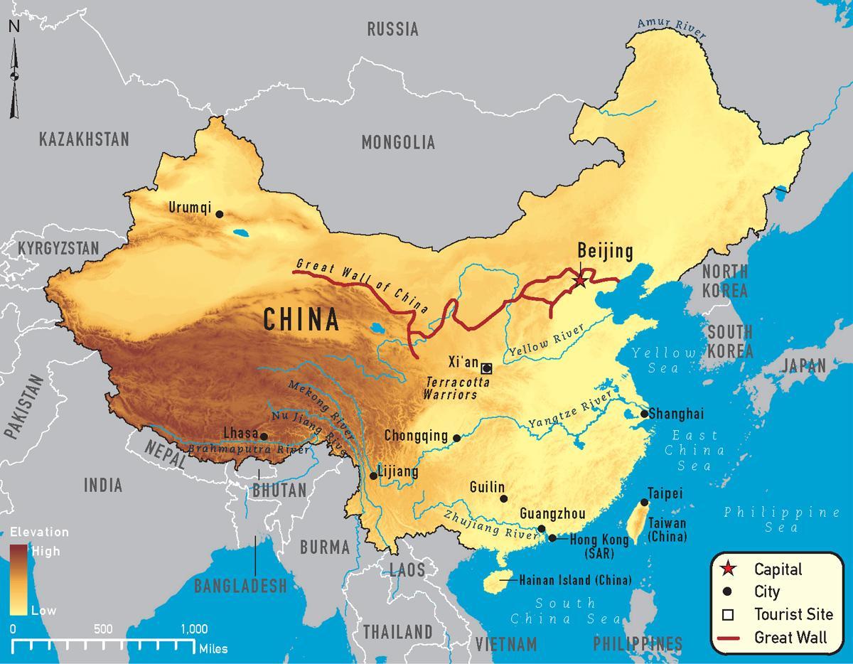 La xina mapa de rius