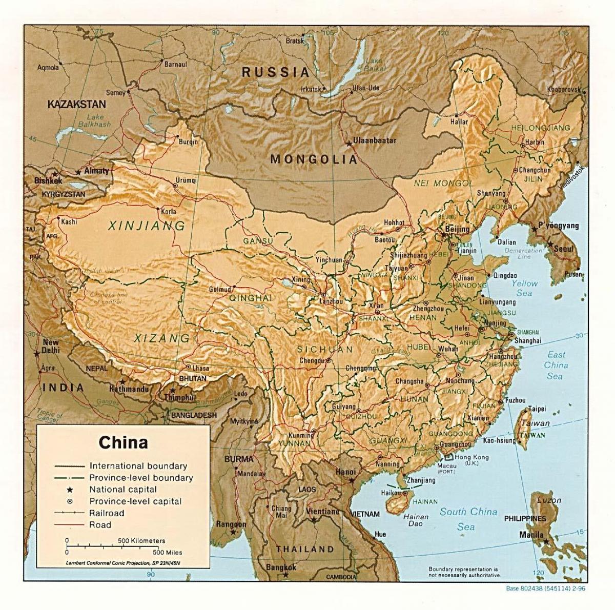 mapa geogràfic de la Xina