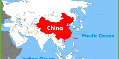 La xina àsia mapa