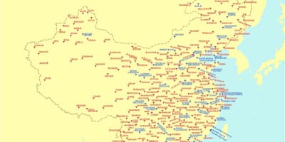 La xina aeroports mapa