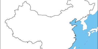 La xina en blanc mapa
