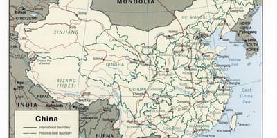 La xina mapa imprimible