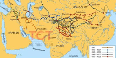 Mapa de la seda carretera a l'antiga Xina