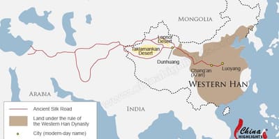La xina mapa de seda carretera