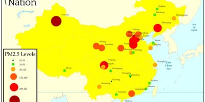 La contaminació mapa de la Xina
