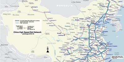 Ferrocarril d'alta velocitat de la Xina mapa
