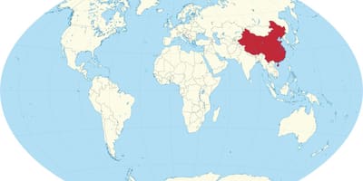 La xina en el mapa del món
