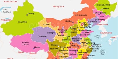 La xina mapa amb els estats