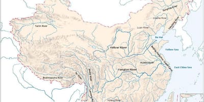 La xina rius mapa