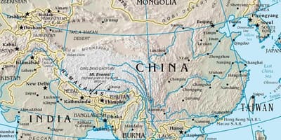 Mapa de la Xina serres