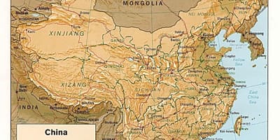Mapa del terreny de la Xina