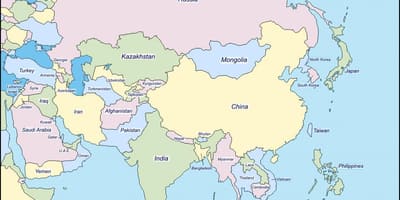 Mapa de la Xina i països limítrofs