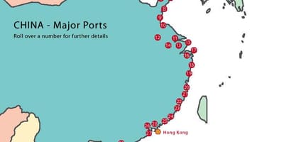 Ports de la Xina mapa