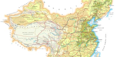 La xina mapa topografia