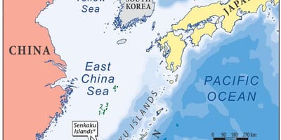 Mapa de la mar oriental de la Xina