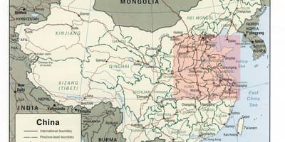 Mapa del nord de la Xina plana