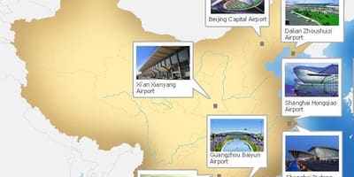 Mapa de la Xina aeroports