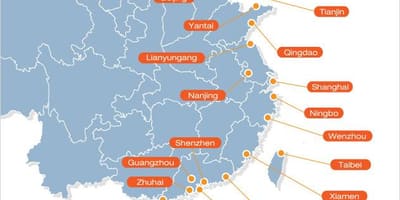 Mapa de ports xinesos