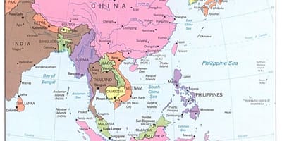 Mapa de la Xina oriental de la ruta